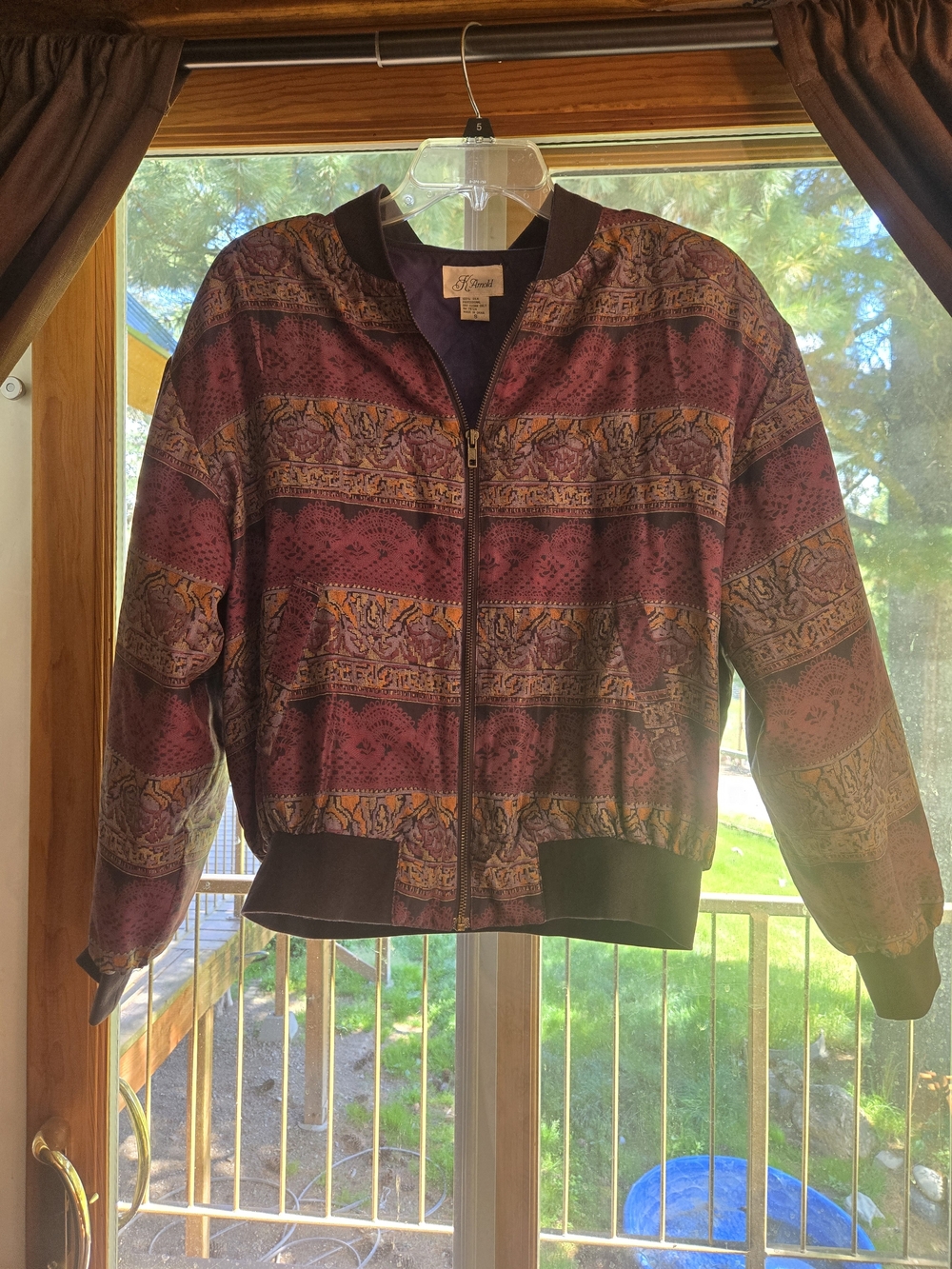 Vintage 1980s Silk Bomber Jacket By K. Arnold